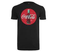 T-Shirt MERCHCODE "Merchcode Herren Coca Cola Bottle Logo Tee", Damen, Gr. XS, schwarz, 100% Baumwolle, unifarben, normal, Rundhals, Shirts T-Shirt (18053019-XS) schwarz
