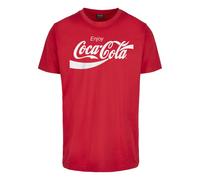 T-Shirt MERCHCODE "Merchcode Herren Coca Cola Logo Tee", Herren, Gr. XS, rot (cityrot), 100% Baumwolle, unifarben, normal, Rundhals, Shirts T-Shirt (64865533-XS) cityrot