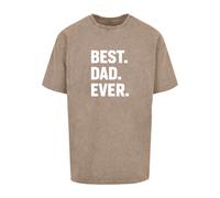 Merchcode Men's MP0006833-Fathers Day-Best Dad Ever Acid Washed Heavy Oversized Tee T-Shirt, darkkhaki, Small