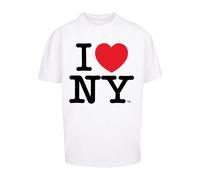 T-Shirt MERCHCODE "Merchcode Herren I Love NY Oversize Tee", Herren, Gr. XS, weiß, 100% Baumwolle, bedruckt, oversize, Rundhals, Shirts T-Shirt (27218419-XS) weiß