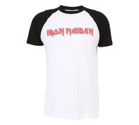 T-Shirt MERCHCODE "Merchcode Herren Iron Maiden Logo Baseball Tee", Damen, Gr. XXL, schwarz, 100% Baumwolle, unifarben, normal, Rundhals, Shirts T-Shirt (15493427-XXL) schwarz