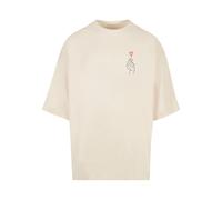 T-Shirt MERCHCODE "Merchcode Herren K Heart Huge Tee", Herren, Gr. XXL, beige (sandweiß), 100% Baumwolle, bedruckt, casual, oversize, Rundhals, Shirts (49550263-XXL) sandweiß