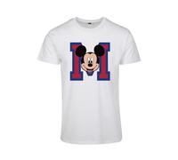 T-Shirt MERCHCODE "Merchcode Herren Mickey Mouse M Face", Damen, Gr. L, weiß, 100% Baumwolle, unifarben, normal, Rundhals, Shirts T-Shirt (46936442-L) weiß