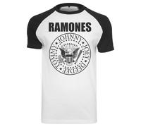 Merchcode Ramones Circle Raglan Tee Männer in Gr. S in Weiß