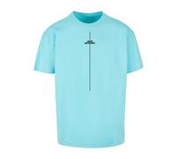 T-Shirt MERCHCODE "Merchcode Herren Think Different Heavy Oversized Tee", Jungen, Gr. S, berylblau, 100% Baumwolle, bedruckt, oversize, Rundhals, Shirts T-Shirt (71625647-S) berylblau