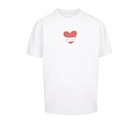 T-Shirt MERCHCODE "Merchcode Hugs & Love - Heart Hug Heavy Oversize Tee", Herren, Gr. M, weiß, 100% Baumwolle, bedruckt, oversize, Rundhals, Shirts T-Shirt (52824167-M) weiß