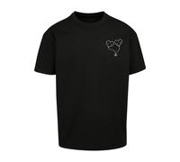 T-Shirt MERCHCODE "Merchcode Hugs & Love - Love Ballon Heavy Oversize Tee", Herren, Gr. M, schwarz, 100% Baumwolle, bedruckt, oversize, Rundhals, Shirts T-Shirt (93246531-M) schwarz