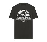 T-Shirt MERCHCODE "Merchcode Jurassic Park Distressed Logo Oversize Tee", Herren, Gr. S, schwarz, 100% Baumwolle, bedruckt, oversize, Rundhals, Shirts T-Shirt (51280543-S)