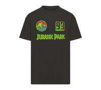 T-Shirt MERCHCODE "Merchcode Jurassic Park Oversize Tee", Herren, Gr. L, schwarz, 100% Baumwolle, bedruckt, oversize, Rundhals, Shirts T-Shirt (11586520-L)