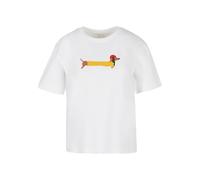 Merchcode Damen T-Shirt Ladies Christmas Dog Tee MP0009150 White-L