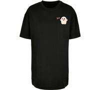 T-Shirt MERCHCODE "Merchcode Ladies Halloween - Boo Ghost Tee", Damen, Gr. S, schwarz, 100% Baumwolle, bedruckt, oversize, Rundhals, Shirts T-Shirt (15781761-S) schwarz