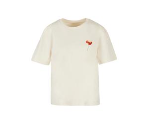 T-Shirt MERCHCODE "Merchcode Ladies Serenity Tee", Damen, Gr. S, beige (sandweiß), 100% Baumwolle, bedruckt, oversize, Rundhals, Shirts T-Shirt (18591309-S) sandweiß