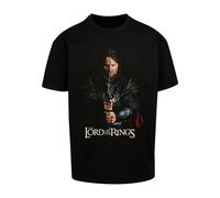 T-Shirt MERCHCODE "Merchcode Lord of the Rings - Aragorn Heavy Oversize Tee", Damen, Gr. L, schwarz, 100% Baumwolle, bedruckt, oversize, Rundhals, Shirts T-Shirt (71581769-L) schwarz