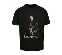 T-Shirt MERCHCODE "Merchcode Lord of the Rings - Aragorn Heavy Oversize Tee", Herren, Gr. S, schwarz, 100% Baumwolle, bedruckt, oversize, Rundhals, Shirts T-Shirt (71581769-S)