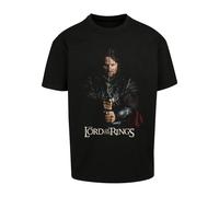 T-Shirt MERCHCODE "Merchcode Lord of the Rings - Aragorn Heavy Oversize Tee", Herren, Gr. XL, schwarz, 100% Baumwolle, bedruckt, oversize, Rundhals, Shirts T-Shirt (71581769-XL)