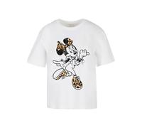 T-Shirt MERCHCODE "Merchcode Minnie Mouse Leo Tee", Damen, Gr. 4XL, weiß, 100% Baumwolle, bedruckt, oversize, Rundhals, Shirts T-Shirt (26873349-4XL) weiß