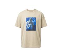 T-Shirt MERCHCODE "Merchcode Post Malone Tracklist Oversize Tee", Herren, Gr. M, beige (wetsand), 100% Baumwolle, bedruckt, oversize, Rundhals, Shirts T-Shirt (27356645-M) wetsand