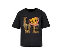 T-Shirt MERCHCODE "Merchcode Simba Love Tee", Damen, Gr. M, schwarz, 100% Baumwolle, bedruckt, oversize, Rundhals, Shirts T-Shirt (92646856-M) schwarz