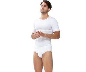 T-Shirt MEY "Noblesse", Herren, Gr. M, weiß, Feinripp, Obermaterial: 100% Baumwolle, unifarben, körpernah hüftbedeckend, Rundhals, Shirts T-Shirt, Ohne auftragende Seitennähte (70274155-M) weiß