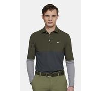 T-Shirt MEYER "Justin", Herren, Gr. L, grün (olive), 90% Polyamid;10% Elasthan, unifarben, casual, regular fit, V-Ausschnitt, Langarm Bündchen, Shirts, ist atmungsaktiv und pflegeleicht (47500627-L) o