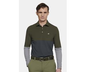 T-Shirt MEYER "Justin", Herren, Gr. XL, grün (olive), 90% Polyamid, 10% Elasthan, unifarben, regular fit, V-Ausschnitt, Bündchen, Shirts T-Shirt, mit UV-Schutz, atmungsaktiv, pflegeleicht (47500627-XL