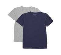 MINYMO Jungen Basic 32 -T-shirt (2-pack), Dunkelblau, 134 EU
