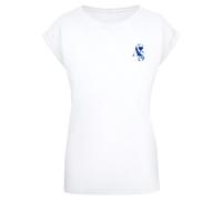 Miss Tee – T-Shirt A S Club Ladies Extended Shoulder Tee – 100% Baumwolle, Loose Fit, Weiß, Gr. M
