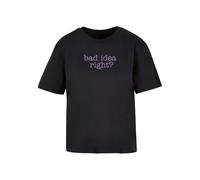T-Shirt MISS TEE "Miss Tee Bad Idea Tee", Damen, Gr. S, schwarz, 100% Baumwolle, bedruckt, oversize, Rundhals, Shirts T-Shirt (26078616-S) schwarz