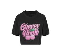 Miss Tee Damen Cherry Bomb Ladies Short Overized Tee Black, 5XL