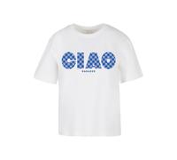 T-Shirt MISS TEE "Miss Tee Damen Ciao Ragazze Tee", Damen, Gr. 4XL, weiß, 100% Baumwolle, bedruckt, oversize, Rundhals, Shirts T-Shirt (52548821-4XL) weiß