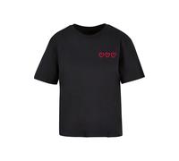 T-Shirt MISS TEE "Miss Tee Damen Three In A Row Tee", Damen, Gr. 4XL, schwarz, 100% Baumwolle, bedruckt, oversize, Rundhals, Shirts T-Shirt (64775742-4XL) schwarz