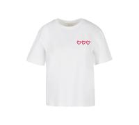 T-Shirt MISS TEE "Miss Tee Damen Three In A Row Tee", Damen, Gr. XS, weiß, 100% Baumwolle, bedruckt, oversize, Rundhals, Shirts T-Shirt (65391819-XS) weiß