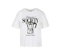 Miss Tee Damen T-Shirt Espresso Society MST314 White-M