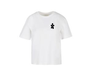 T-Shirt MISS TEE "Miss Tee Good Karma Happy Flower Tee", Damen, Gr. 4XL, weiß, 100% Baumwolle, bedruckt, normal, Rundhals, Shirts T-Shirt (88126623-4XL) weiß