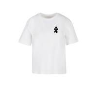 Miss Tee Damen T-Shirt Good Karma Happy Flower MST340 White-XL