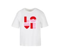 Miss Tee T-Shirt Love Heart Letters MST363 White-XL
