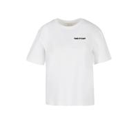 Miss Tee Women's MST337-Take It Easy Flowers Tee T-Shirt, White, Medium