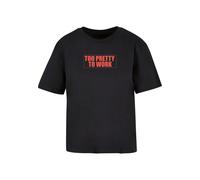 Miss Tee Damen Too Pretty To Work Tee MST158 Black-XS