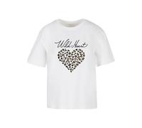 Miss Tee Damen T-Shirt Wild Heart Leo MST358 White-XL