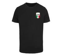 T-Shirt MISTERTEE "MisterTee Azurro Italia Crest Tee", Herren, Gr. 3XL, schwarz, 100% Baumwolle, bedruckt, normal, Rundhals, Shirts T-Shirt (23106359-XXXL) schwarz