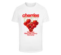 T-Shirt MISTERTEE "MisterTee Cherry Moments Tee", Herren, Gr. XS, weiß, 100% Baumwolle, bedruckt, normal, Rundhals, Shirts T-Shirt (20334409-XS) weiß