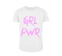 T-Shirt MISTERTEE "MisterTee Damen Kids Sweet Heart Candy Tee", Mädchen, Gr. 110/116, weiß, 100% Baumwolle, bedruckt, relaxed fit, Rundhals, Shirts T-Shirt (33795254-110) weiß