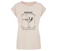 T-Shirt MISTERTEE "MisterTee Damen Ladies F-Word Extended Shoulder Tee", Damen, Gr. 3XL, beige (sandweiß), 100% Baumwolle, bedruckt, loose fit, Rundhals, Shirts T-Shirt (27191508-XXXL) sandweiß