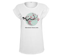 T-Shirt MISTERTEE "MisterTee Damen Ladies Flowers Unite Tee", Damen, Gr. XL, weiß, 100% Baumwolle, unifarben, normal, Rundhals, Shirts T-Shirt (41476321-XL) weiß