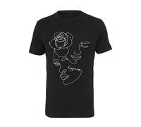 T-Shirt MISTERTEE "MisterTee Damen Ladies One Line Rose Tee", Damen, Gr. XS, schwarz, 100% Baumwolle, unifarben, oversize, Rundhals, Shirts T-Shirt (23790041-XS) schwarz