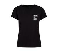 T-Shirt MISTERTEE "MisterTee Damen Ladies Waiting For Friday Box Tee", Damen, Gr. 5XL, schwarz, 100% Baumwolle, bedruckt, normal, Rundhals, Shirts T-Shirt (56426366-5XL) schwarz