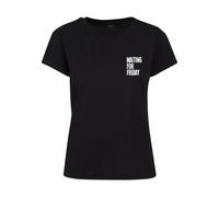T-Shirt MISTERTEE "MisterTee Damen Ladies Waiting For Friday Box Tee", Damen, Gr. S, schwarz, 100% Baumwolle, bedruckt, normal, Rundhals, Shirts T-Shirt (56426366-S) schwarz