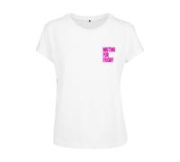 T-Shirt MISTERTEE "MisterTee Damen Ladies Waiting For Friday Box Tee", Damen, Gr. S, weiß (weiß, pink), 100% Baumwolle, bedruckt, normal, Rundhals, Shirts T-Shirt (79420561-S) weiß, pink