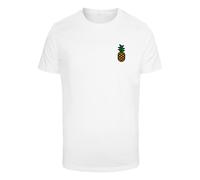 T-Shirt MISTERTEE "MisterTee Enjoy Pineapple Tee", Jungen, Gr. S, weiß, 100% Baumwolle, bedruckt, normal, Rundhals, Shirts T-Shirt (74992007-S) weiß