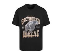 T-Shirt MISTERTEE "MisterTee Greyhound Racing Oversize Tee", Damen, Gr. L, schwarz, 100% Baumwolle, bedruckt, oversize, Rundhals, Shirts T-Shirt (60743468-L) schwarz